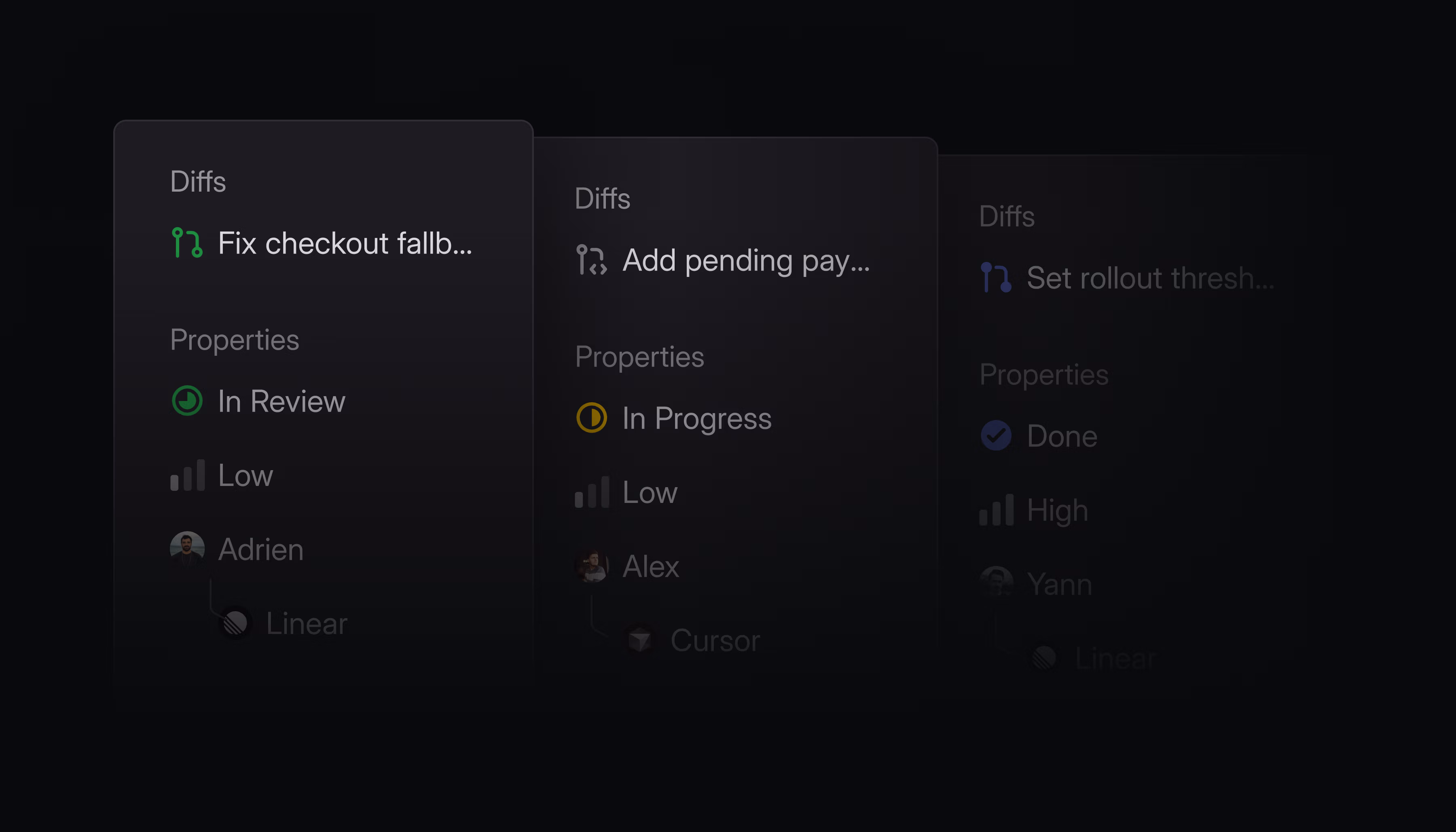 New issue sidebar with diffs at the top